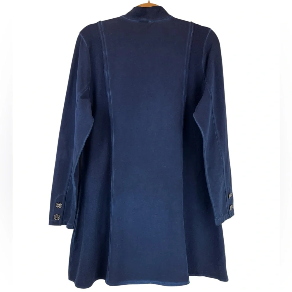 Lulu B Military Style Lightweight Cotton Zip Up Jacket Navy Sz M